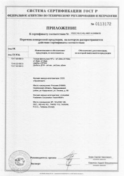 2019.11.16 Горно-Алтайск - Приложение к сертификату Изделия крепежные из металла, торговая марка Tech-KREP. Серийный выпуск